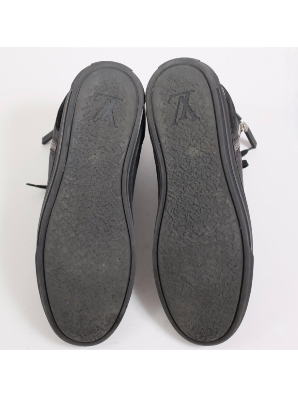 Louis Vuitton 8 US 9 black sneakers high top black Damier LOGO PRINT - Picture 10 of 14